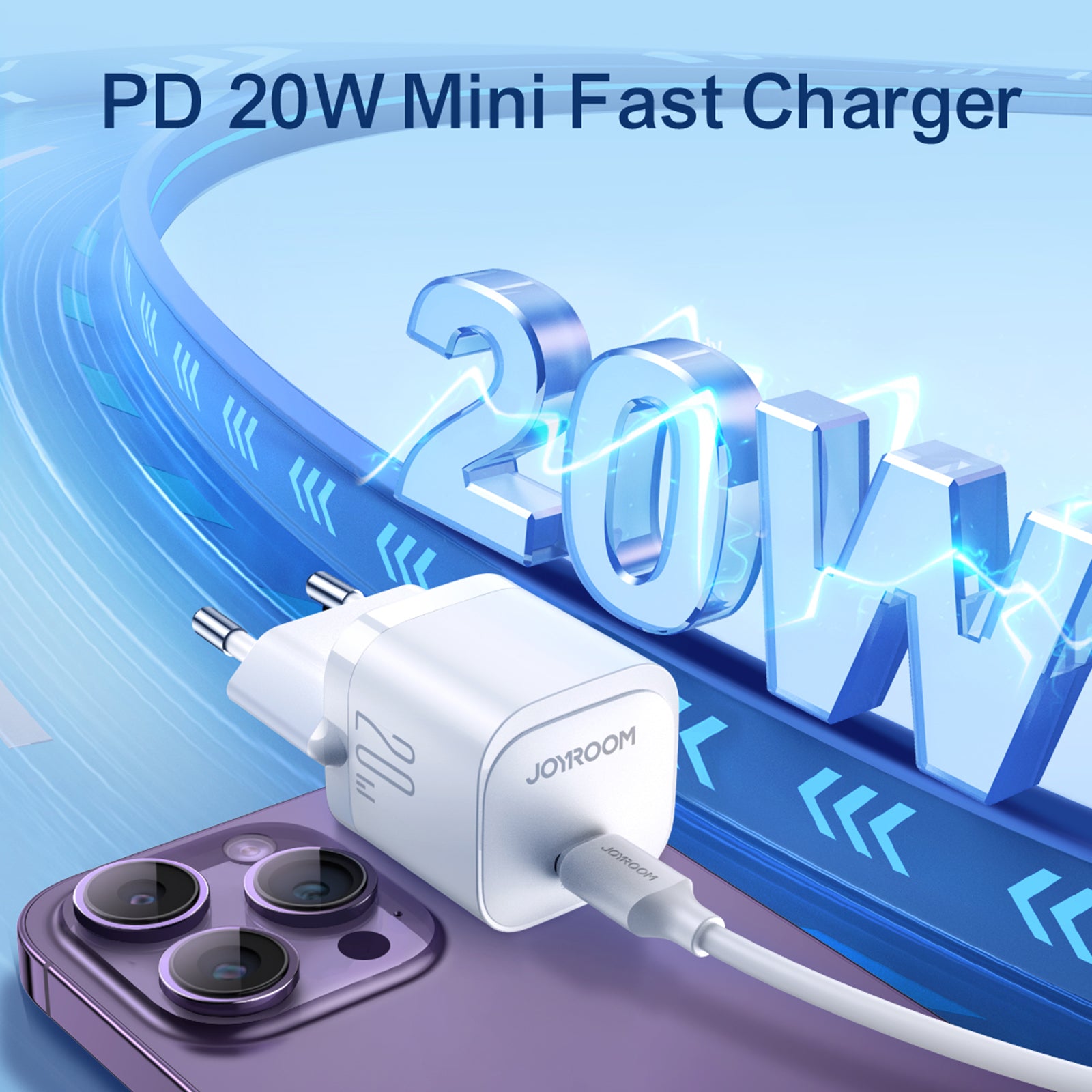JOYROOM JR-TCF02 Type-C Mini Power Adapter PD 20W Fast Charger with 1m Type-C to Lightning Cable JOYROOM JR-TCF02 Type-C Mini Power Adapter PD 20W Fast Charger with 1m Type-C to Lightning Cable